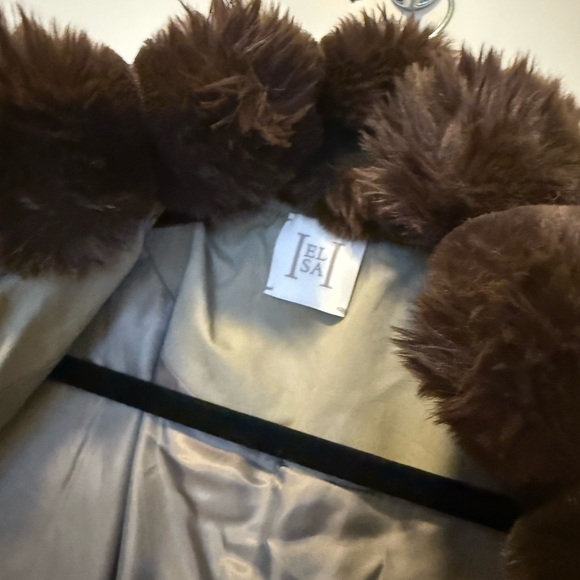 Helsa Bubble Puffer With Faux Fur in Tan & Cedar SZ S $449 - Picture 9 of 11